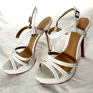 Schutz White Strap Heels, Size 6.5